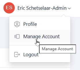 Manage Accounts option on the Login dropdown menu.