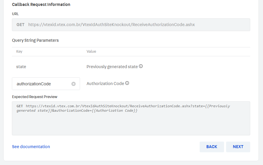 Scrolling further down in the authorization code section, in the custom OAuth set up interface with the options described in the tutorial.