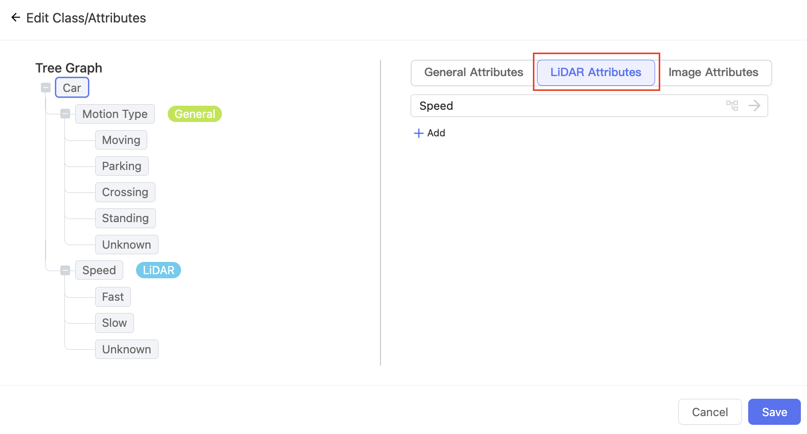 Attribute management interface