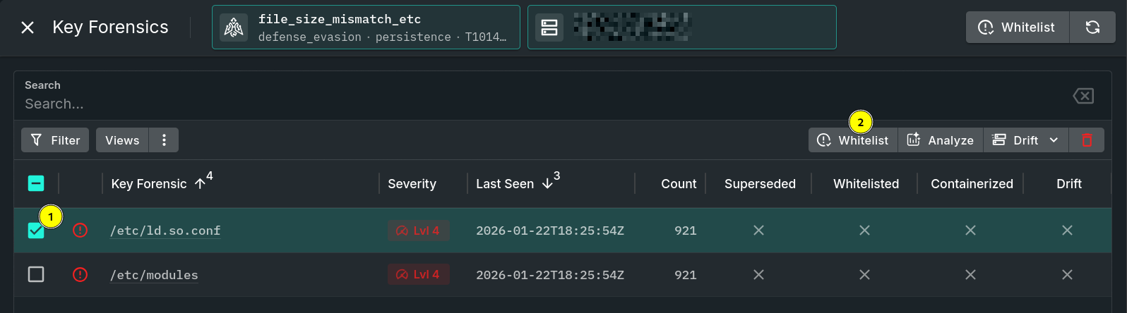 Whitelist via Key Forensics