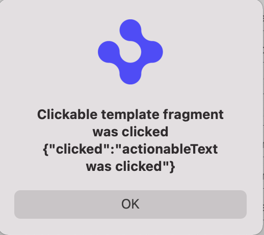 Result after actionable text was clicked
