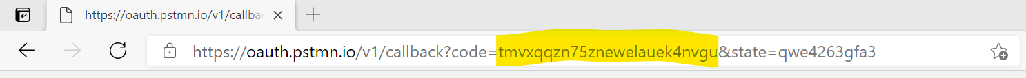 Copy the string after “code=” in the URL