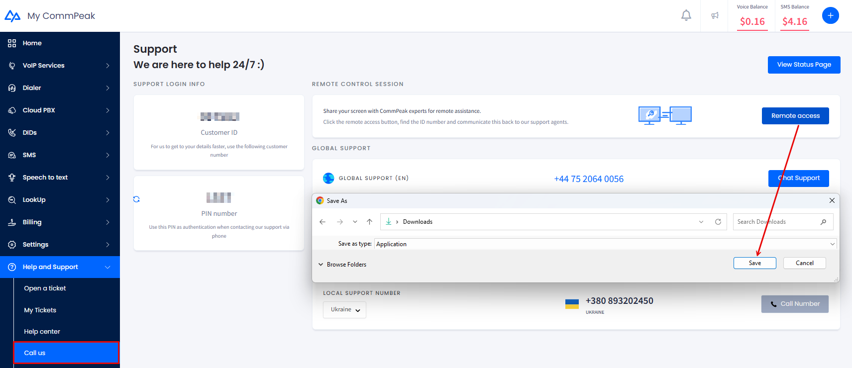 Screenshot of downloading the CPRemoteSupport app