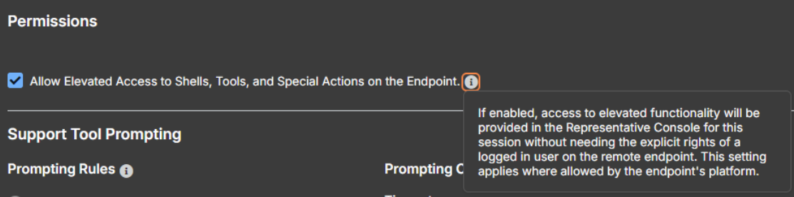 Allow elevated access