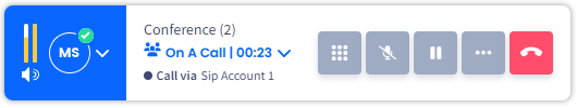 Screenshot of the conference call: mini mode