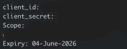 Localização da data de expiração nas credenciais