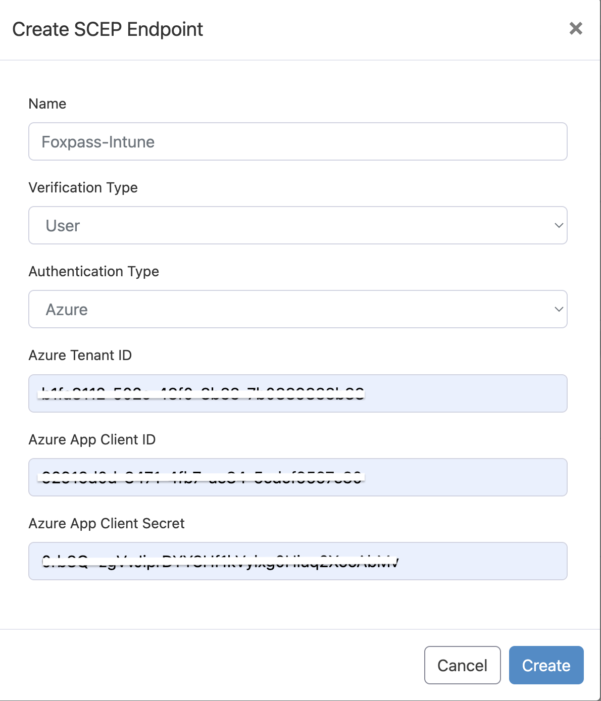 Create SCEP endpoint for Intune