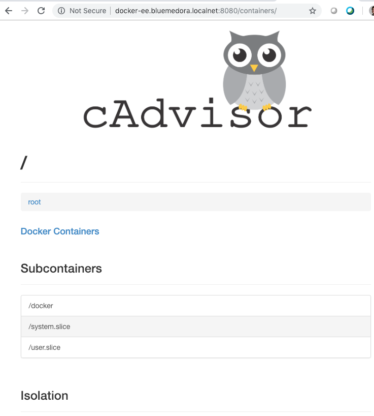Example cAdvisor page