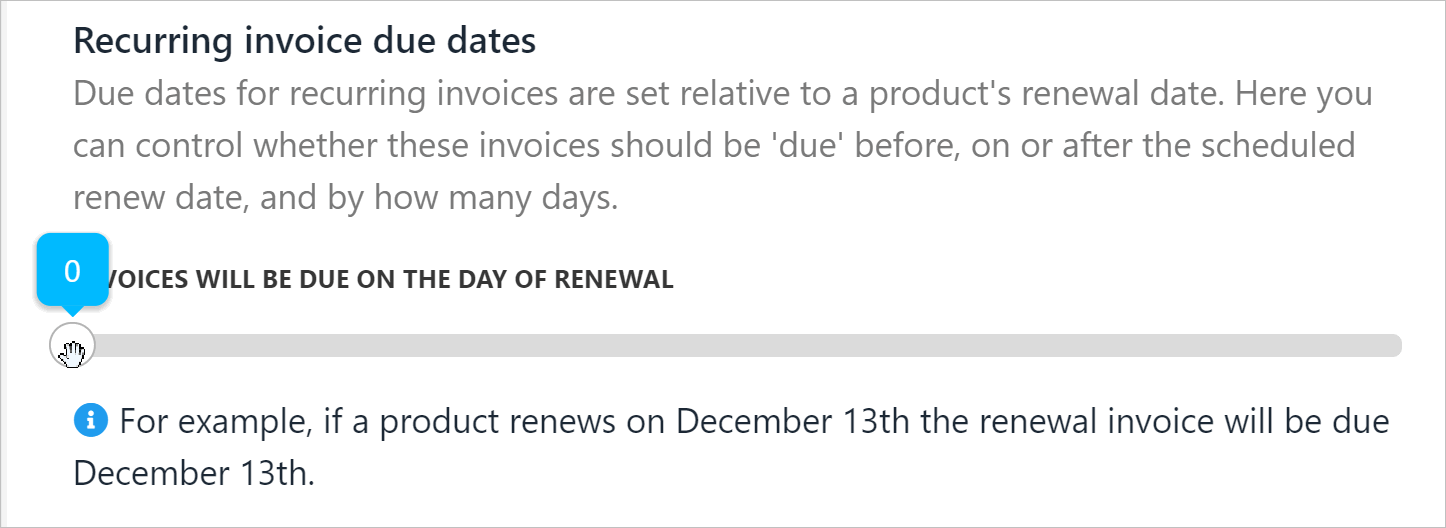 Set due date of new invoice