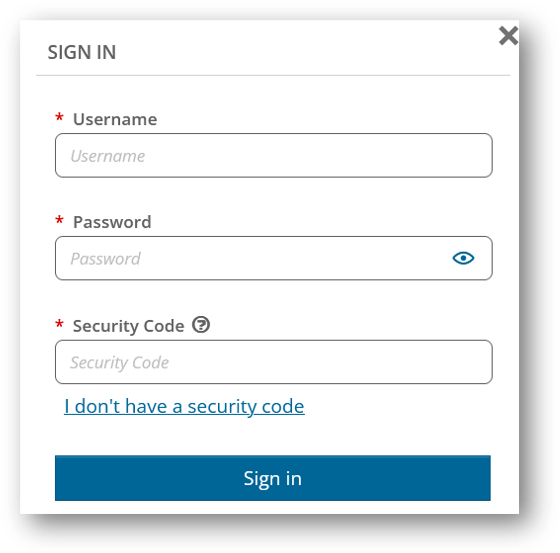 A screenshot of a login form  Description automatically generated