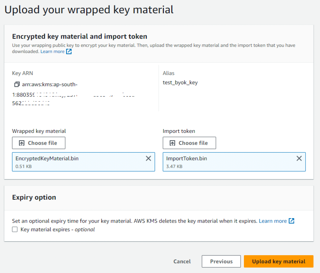 Ths key is used for encrypting the data at your database