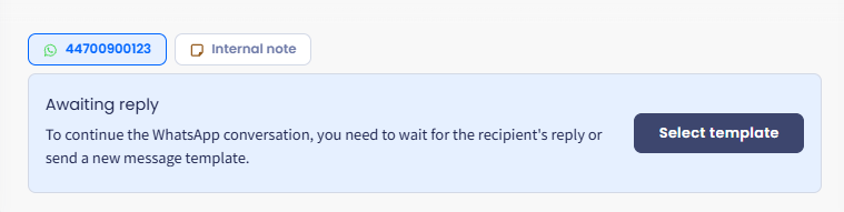 Screenshot with selecting template