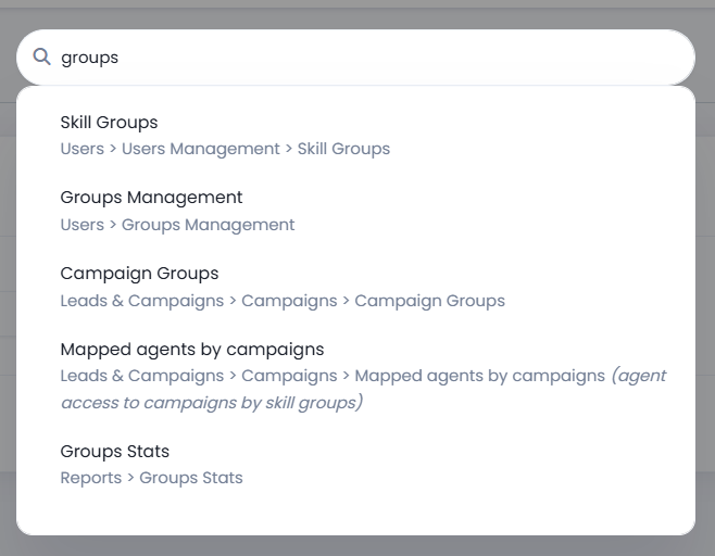 Search results with similar names