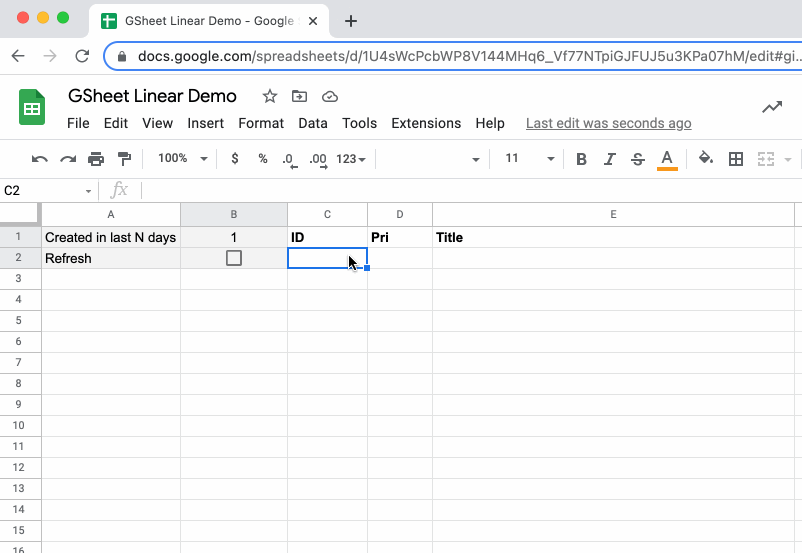 Import Linear issues to Google Sheets