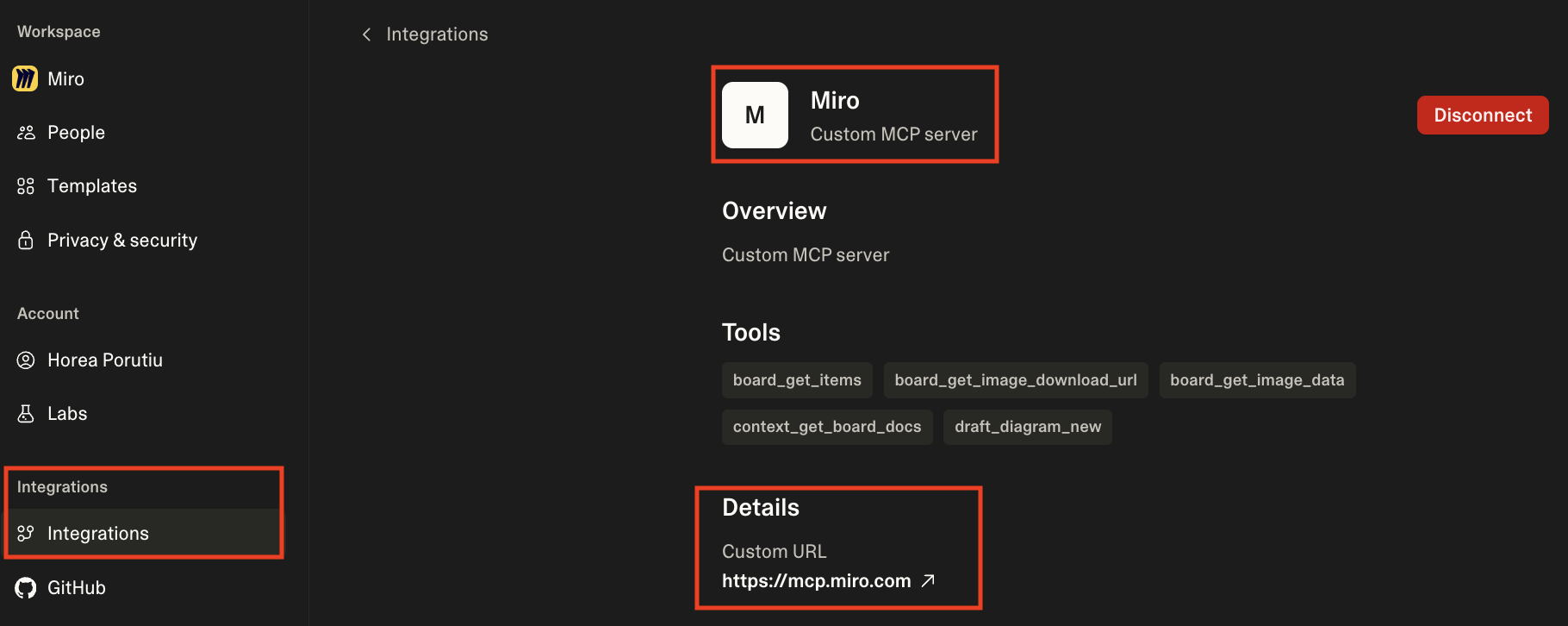 Miro MCP Server within Lovable Integrations