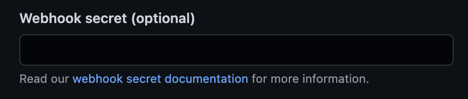 The webhook field on the GitHub App page