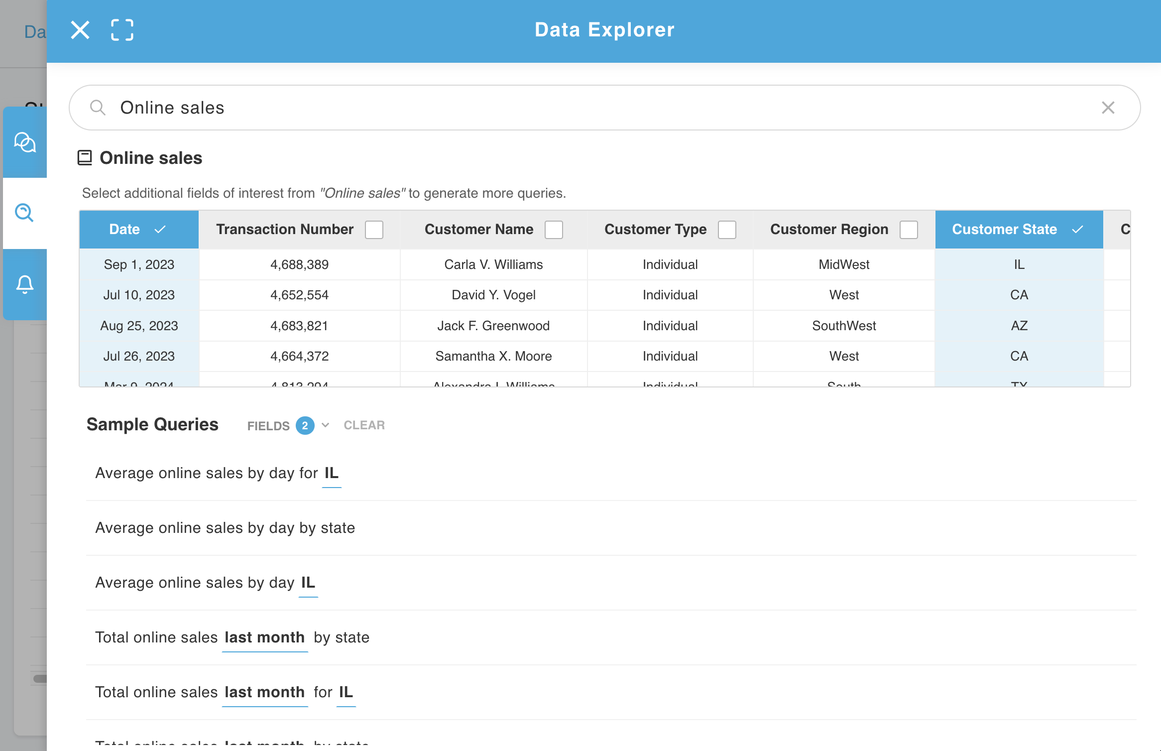 Data Explorer Interface - Chata.ai