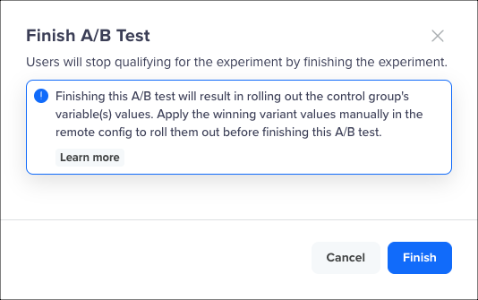 Finish A/B Test