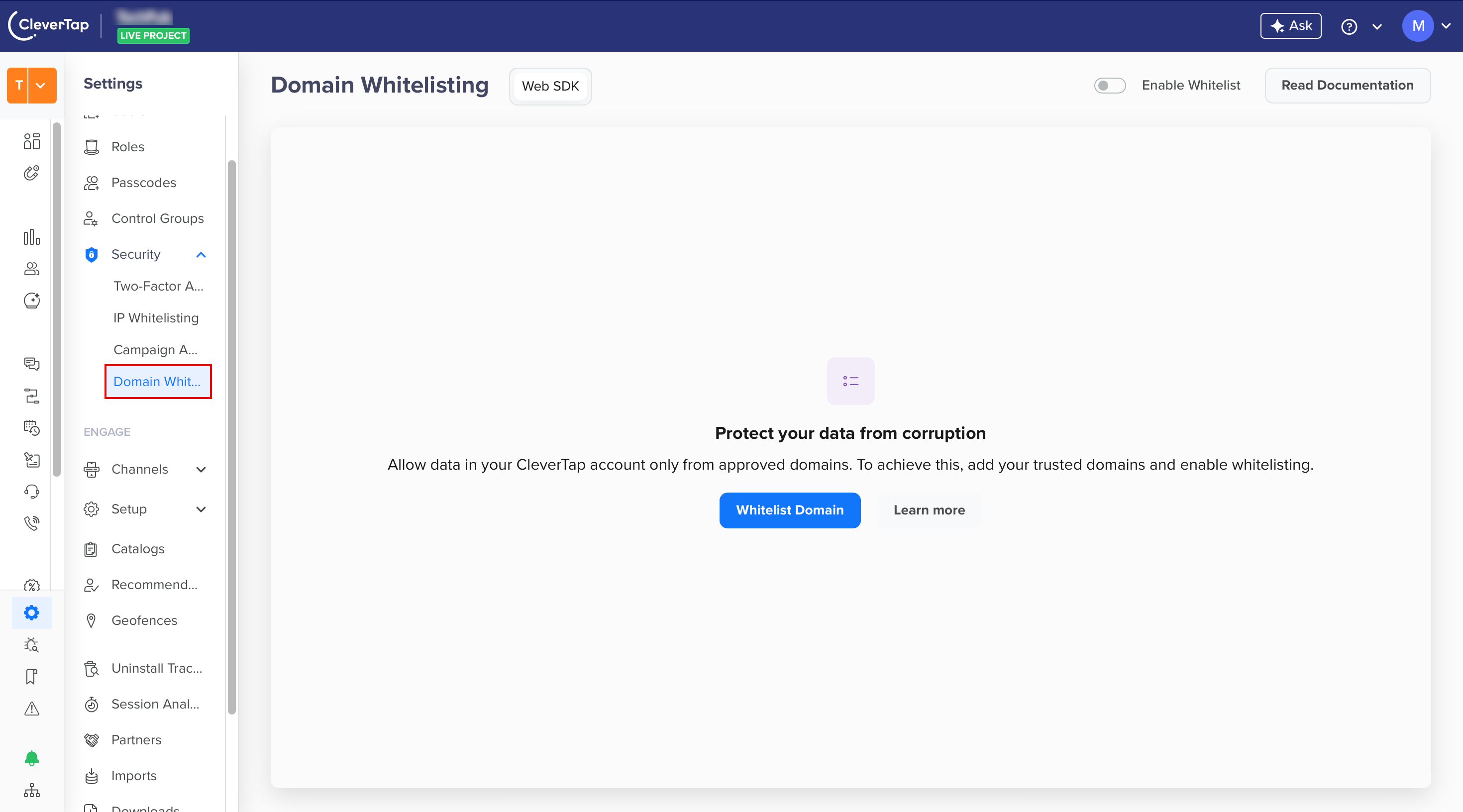 Domain Whitelisting