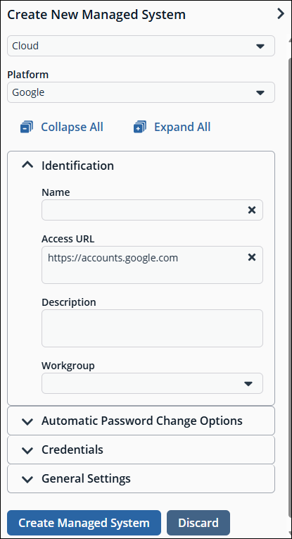 Create a managed system