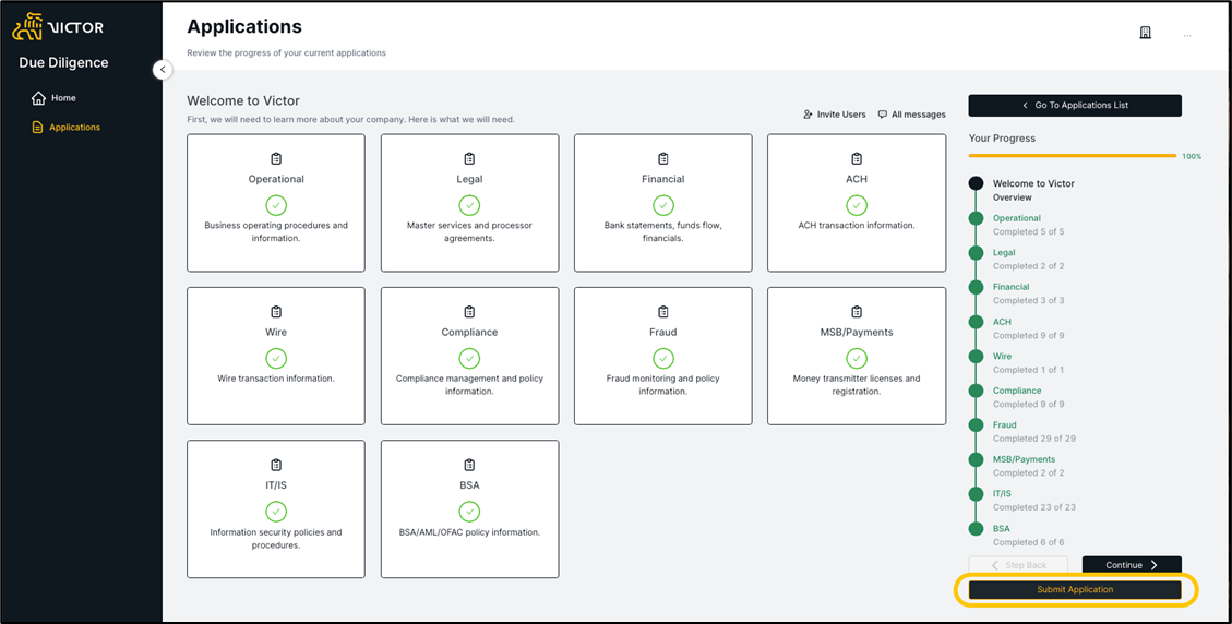 Figure 10. Client application submission