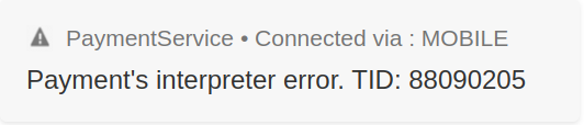 > The application is running, but payment can't be made. In this scenario, kill application or restart terminal.