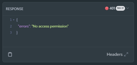 No access permission API errors