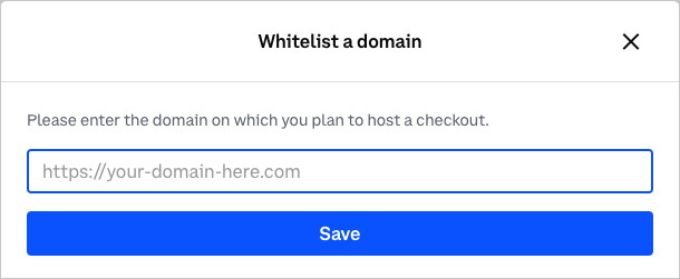 Please enter the domain on which you plan to host a checkout.