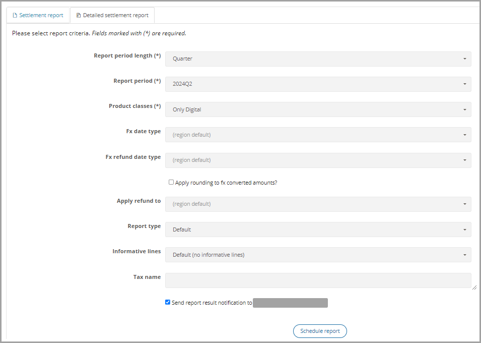 The Detailed Settlement Report feature.
