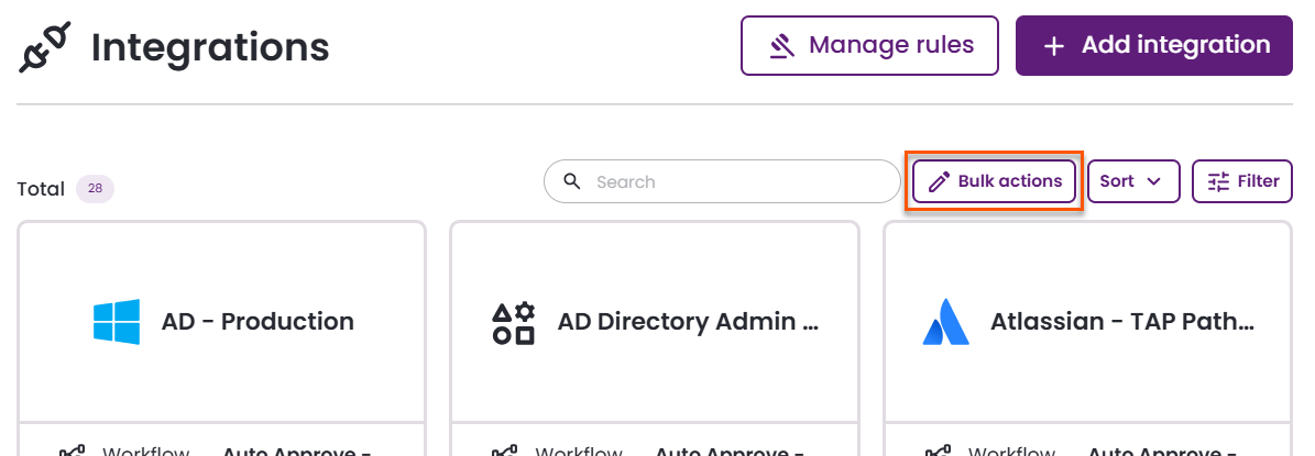 Where to click the bulk actions button