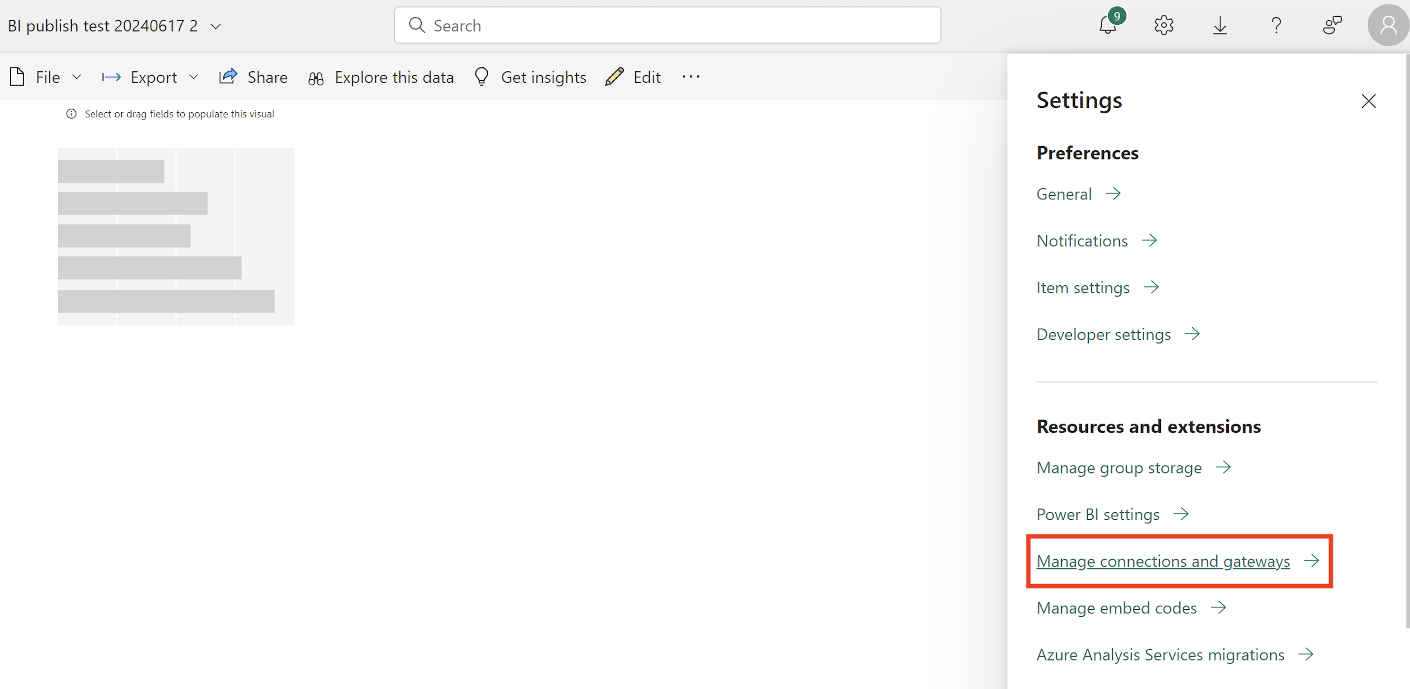 BI Link Settings Alt text
