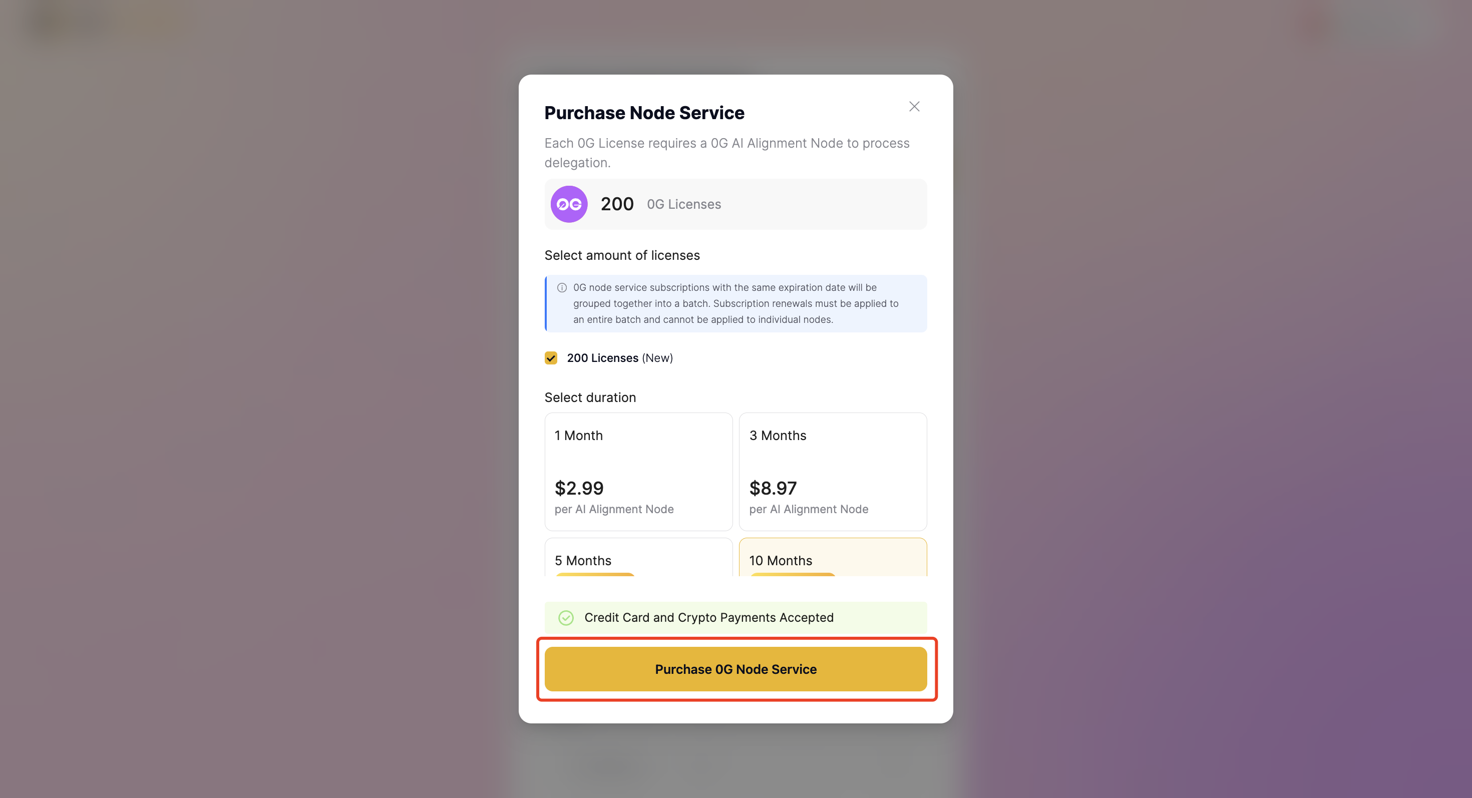 Confirm Node Service Duration