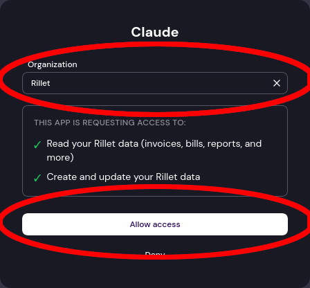 Select your organization and click Allow access