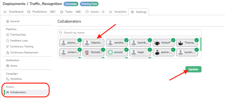 `Deployment` Collaborators list