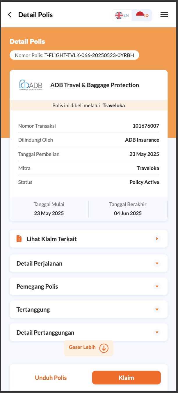 Policy Detail Page