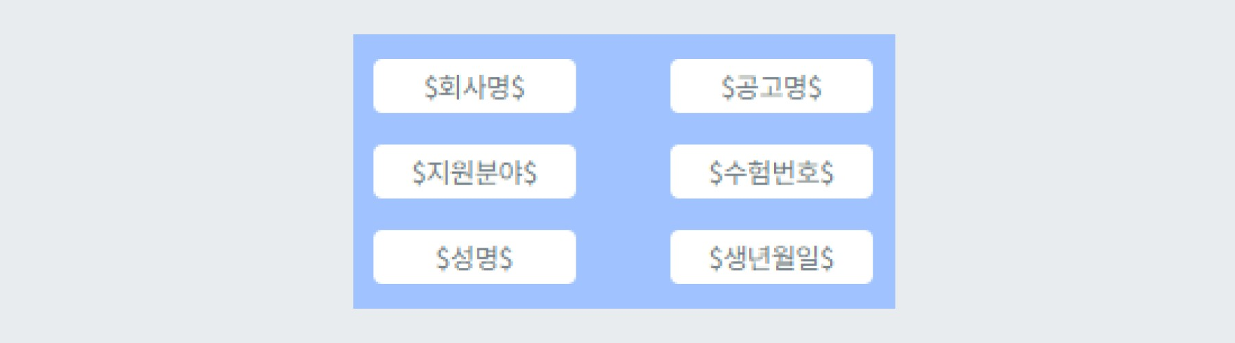 SMS 매핑항목 설정