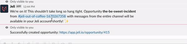 Ephemeral message with opportunity link