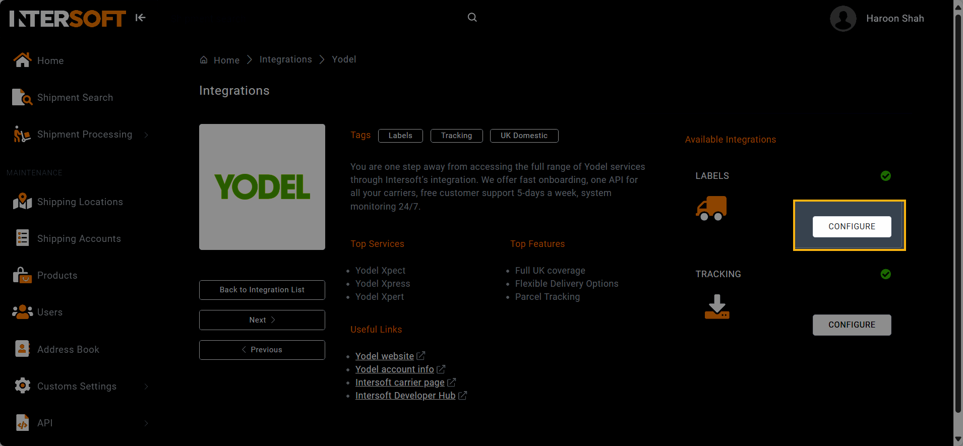 Configuring labels integration