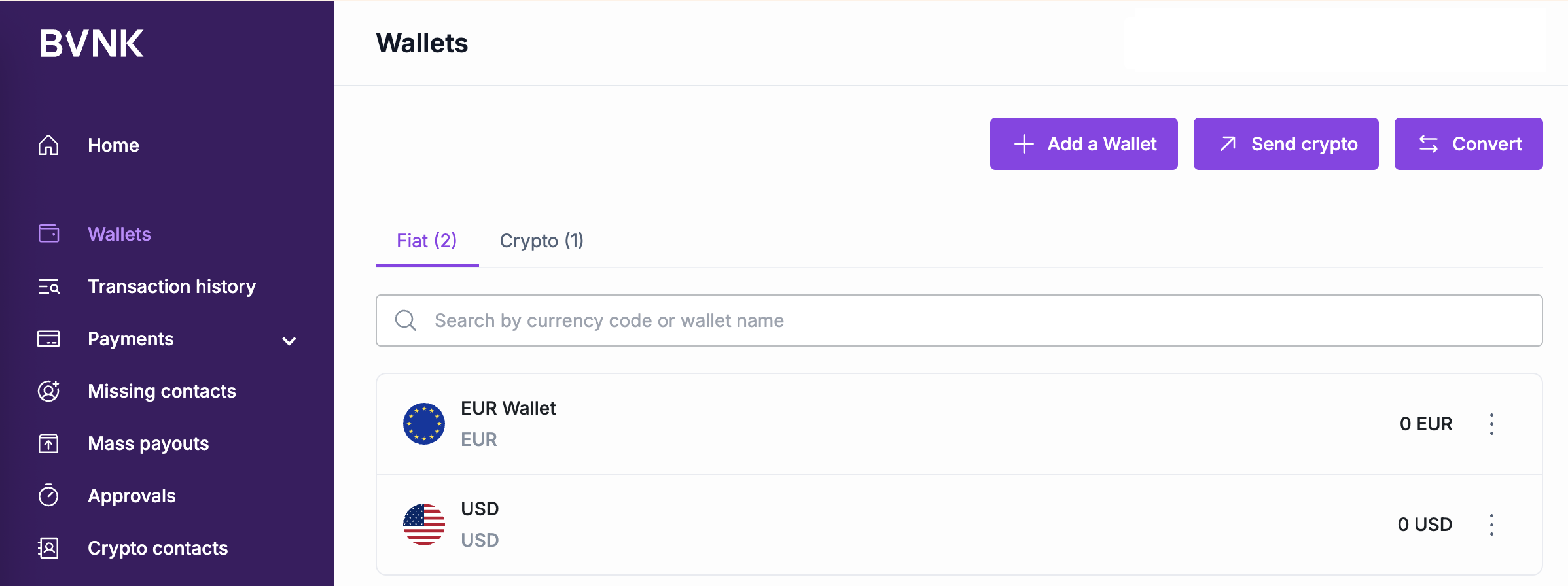 Add a wallet