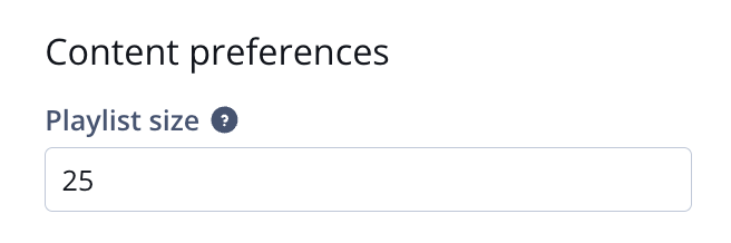 Content preferences section