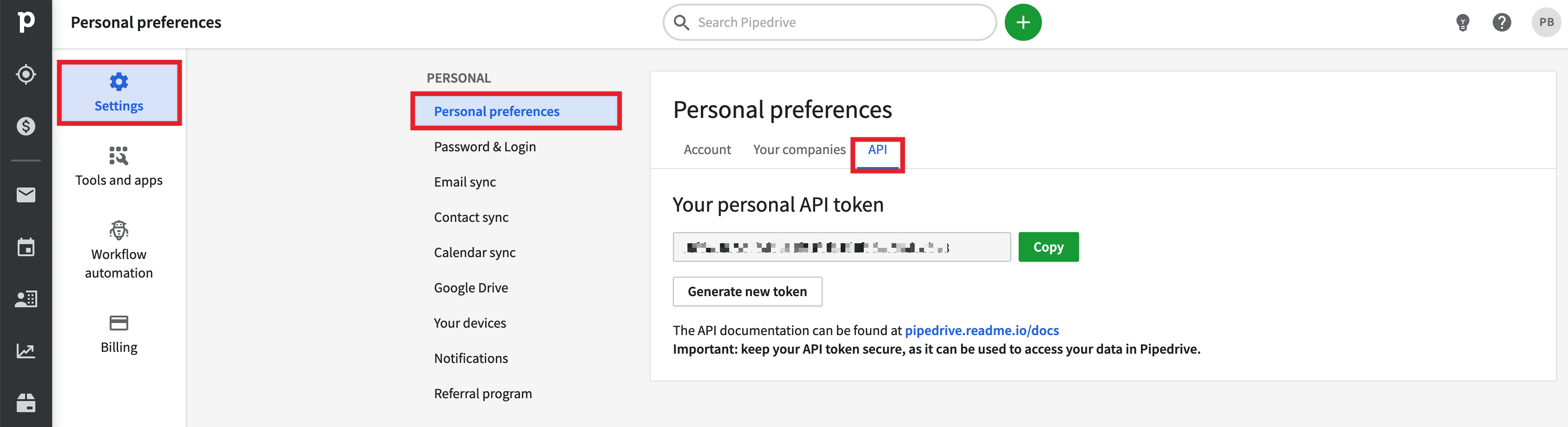 How do I find my API access token?