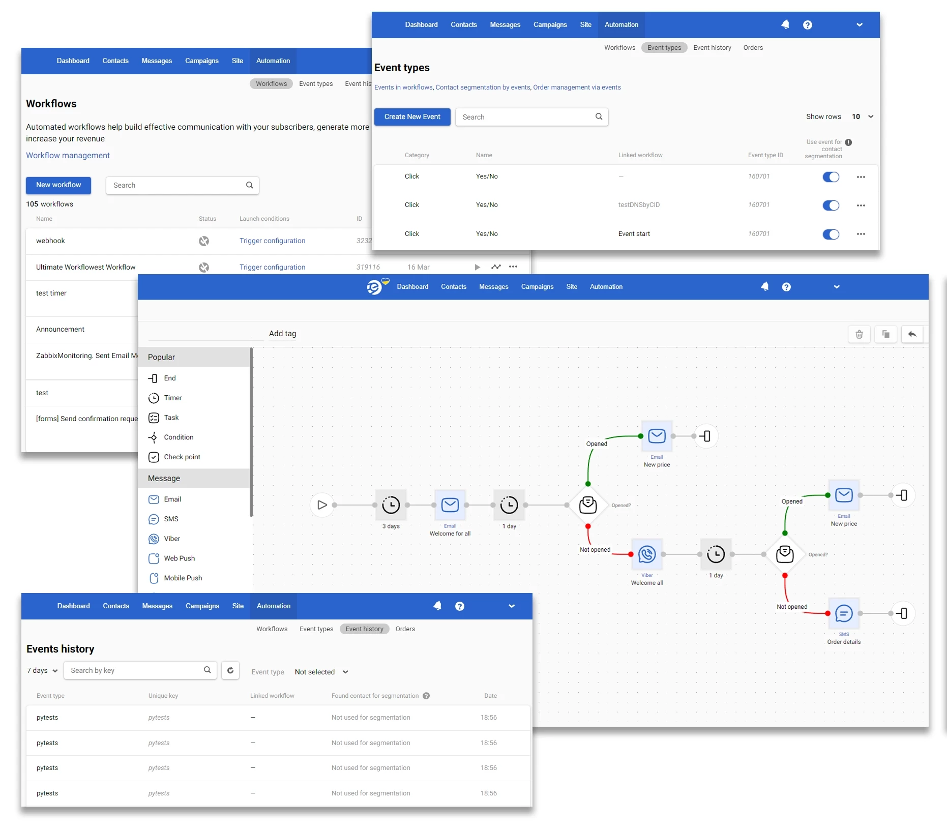 Yespo Main Sections Overview
