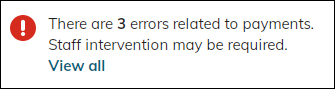 Viewing a Payment System Log alert example
