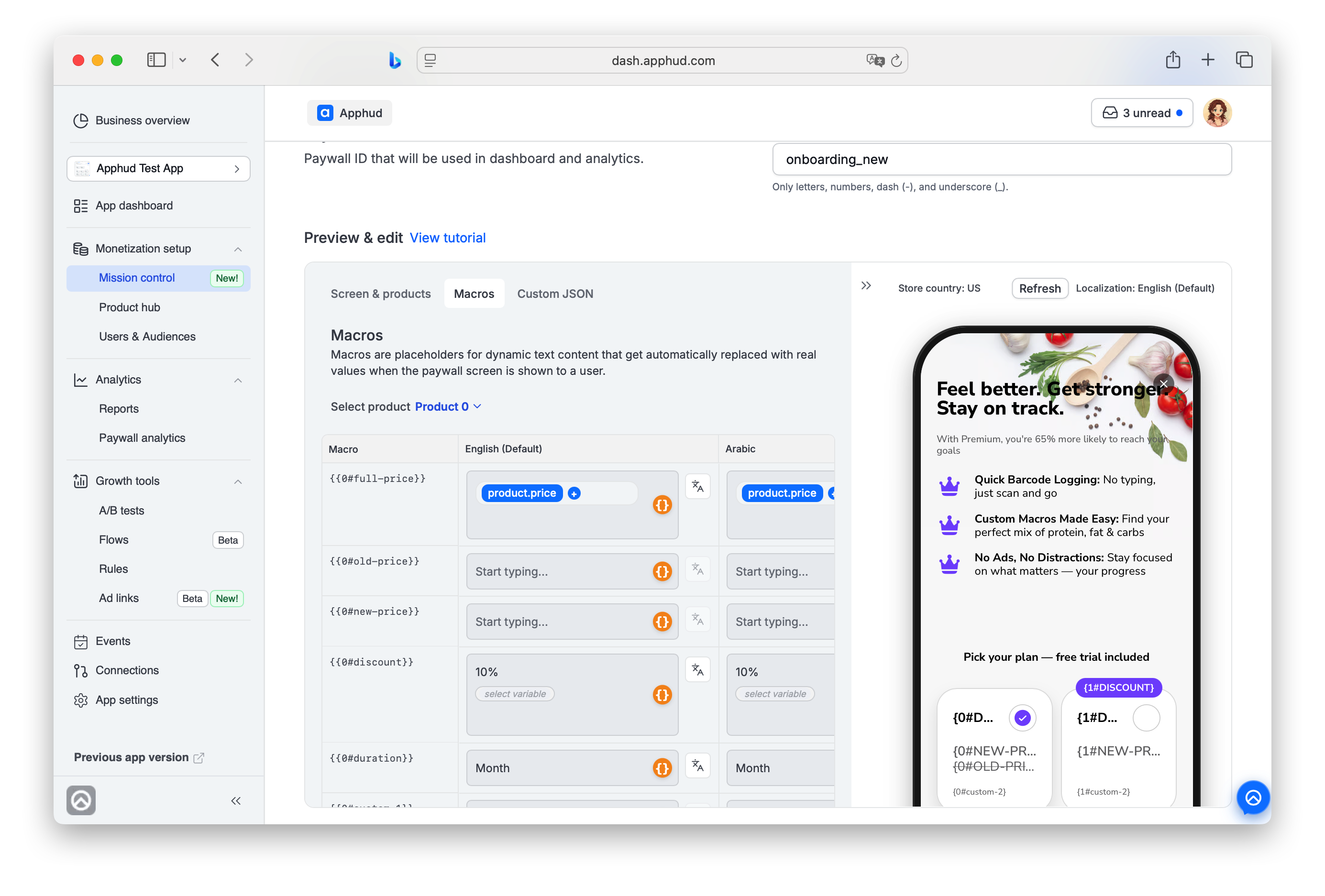 Paywalls - Screen Macros Editing