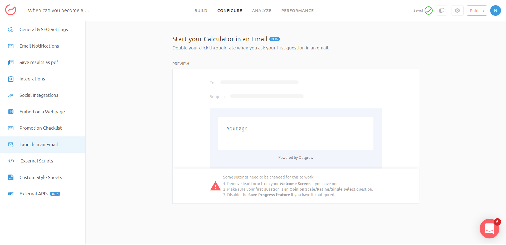 Launch Your Outgrow Content In An Email