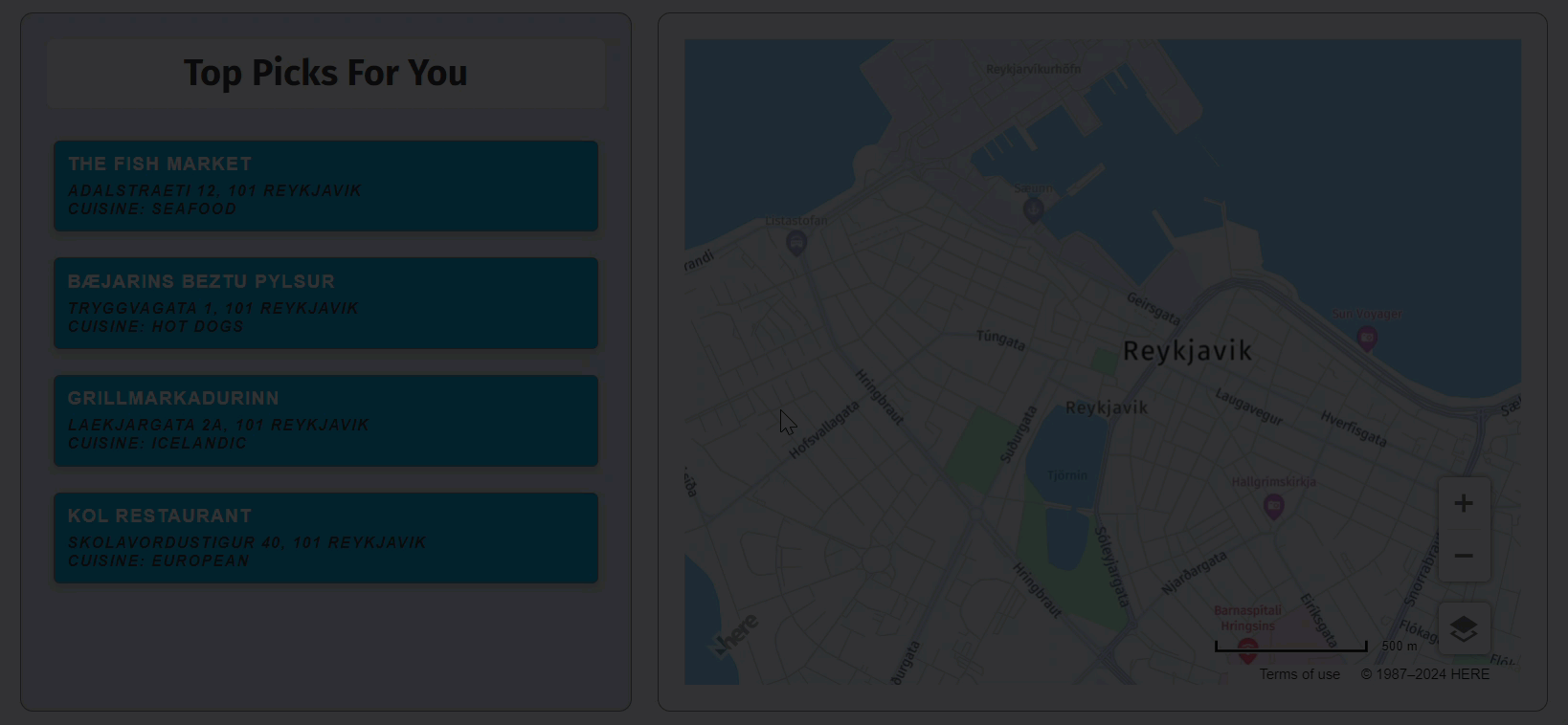 React components using the HARP engine
