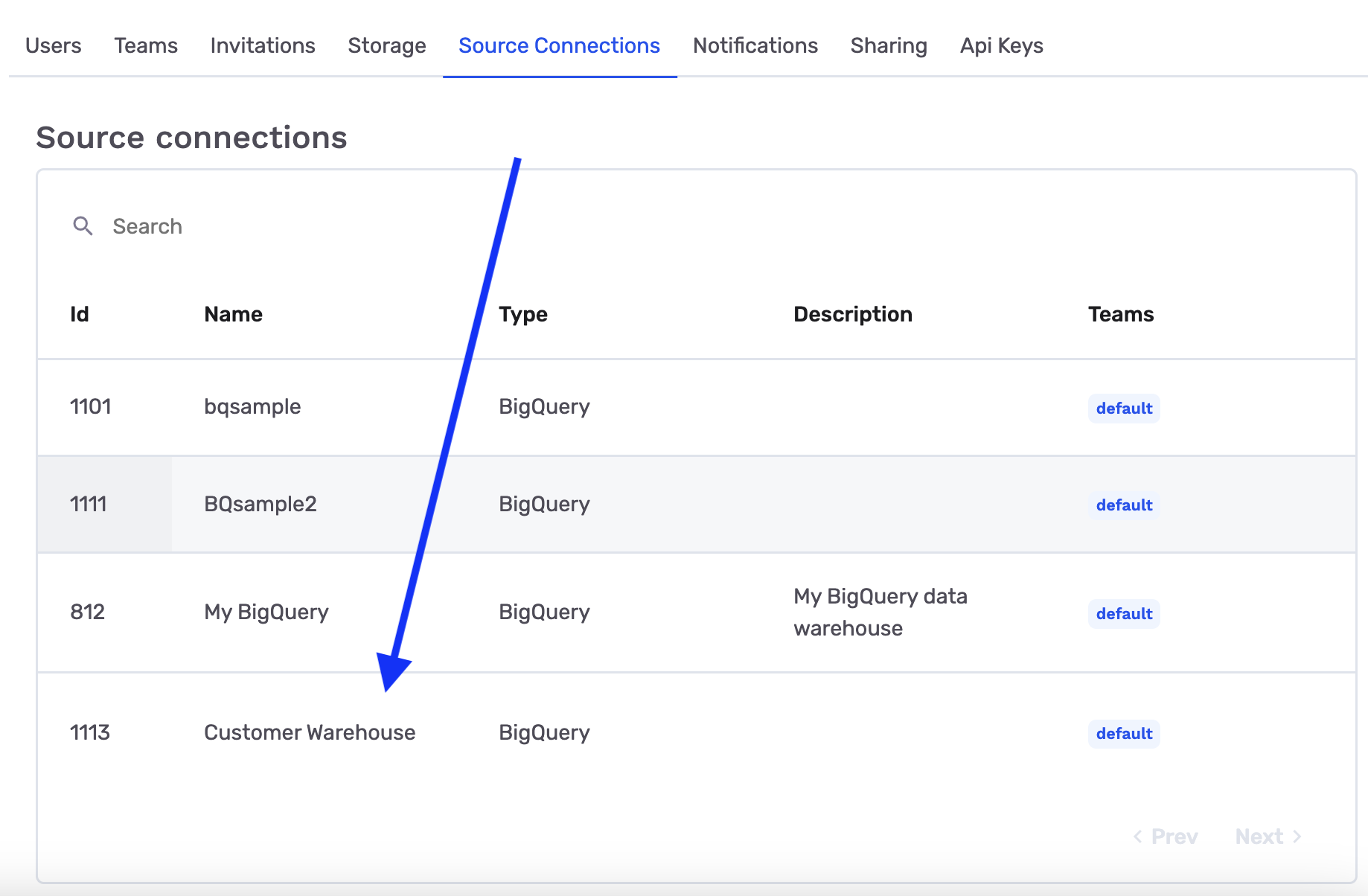 View New Source Connection