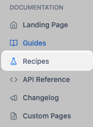 Or head there directly by typing `/recipes` in your URL after your custom domain.