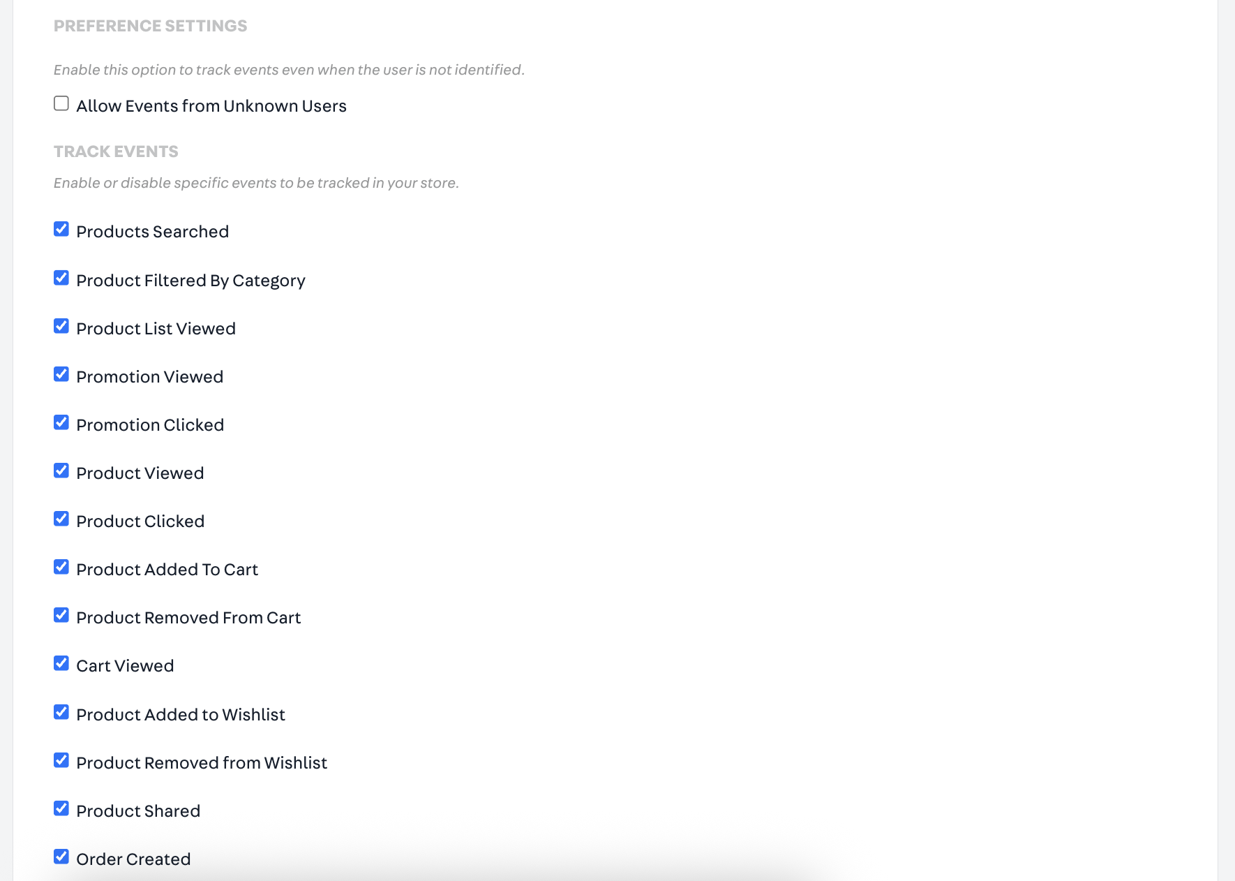 Select VTEX events