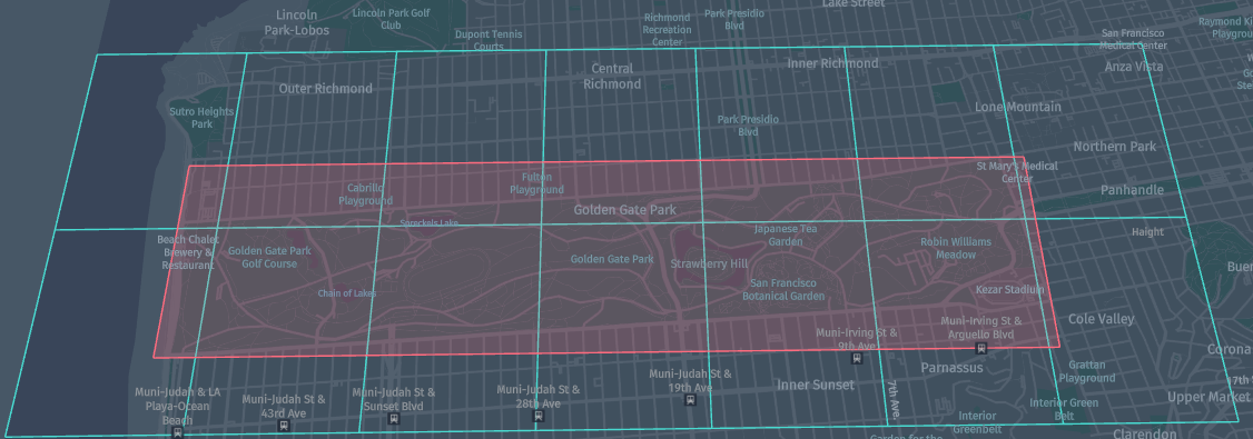 Tiles that cover Golder Gate Park in San Francisco